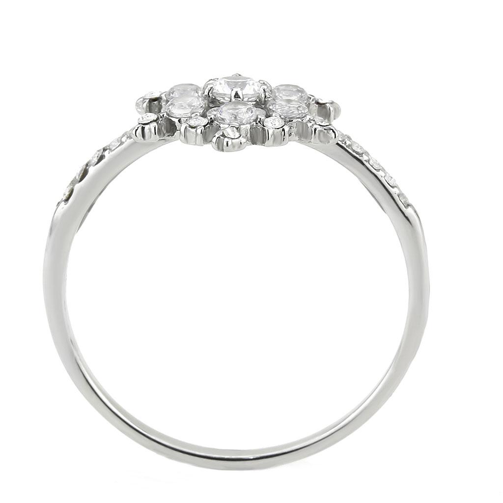 Stainless Steel Ring with Clear AAA Grade CZ Stone