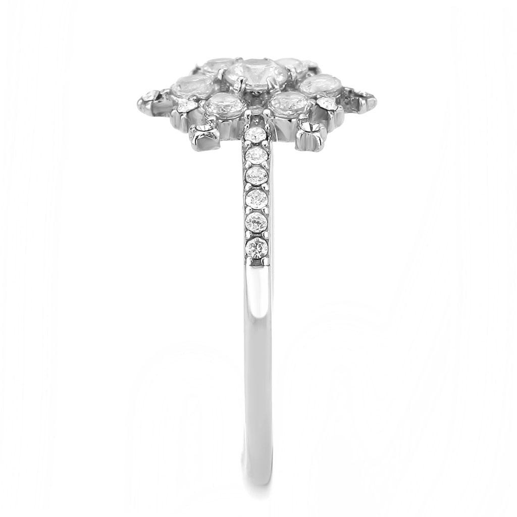 Stainless Steel Ring with Clear AAA Grade CZ Stone