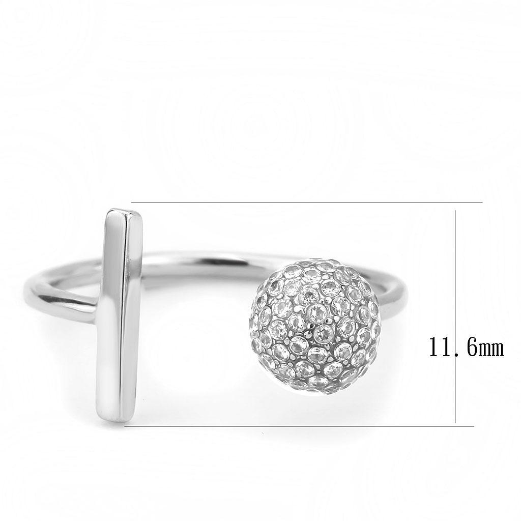 Stainless Steel Ring with Clear AAA Grade CZ Stone