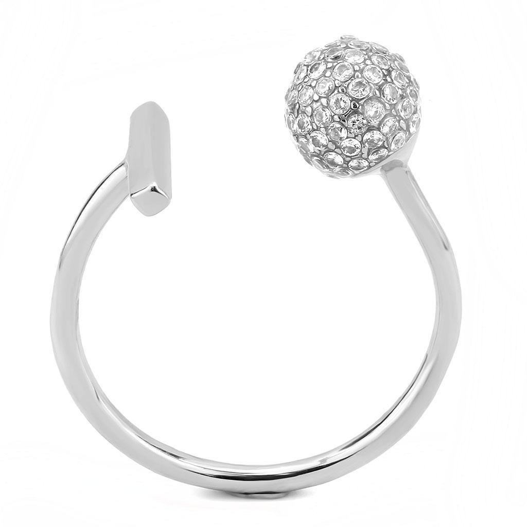 Stainless Steel Ring with Clear AAA Grade CZ Stone