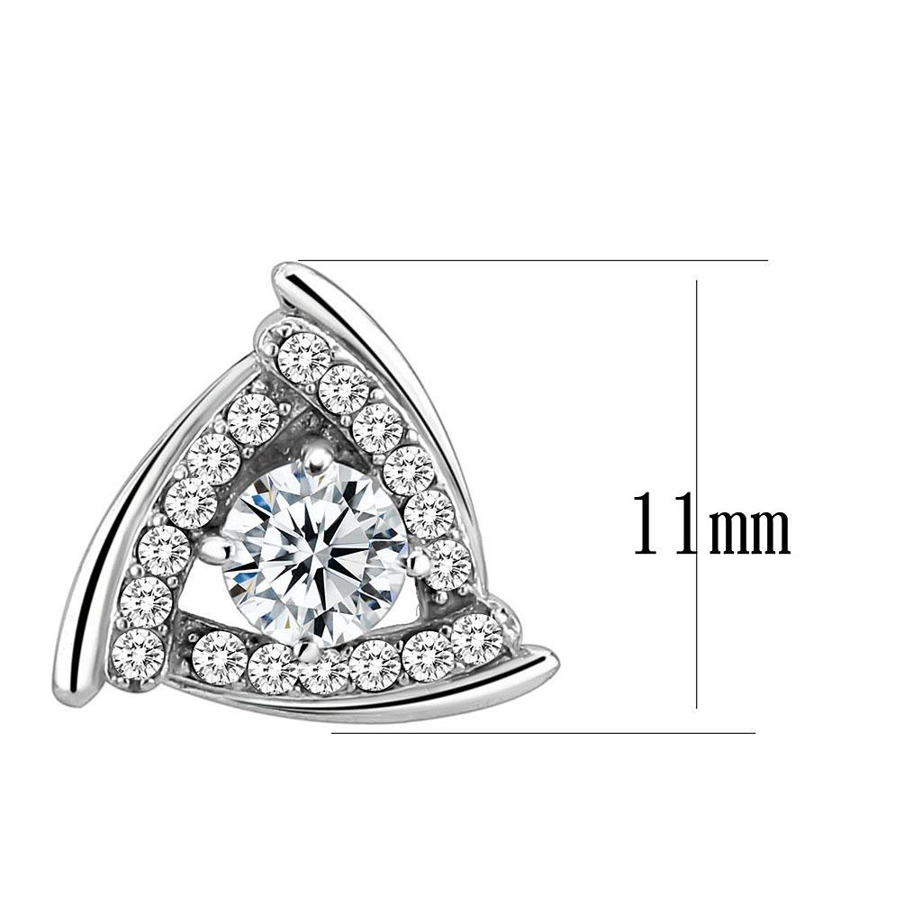 Clear CZ Stainless Steel Stud Earrings