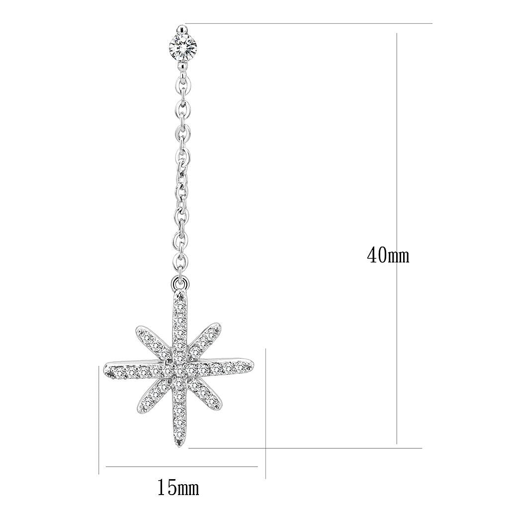 Clear CZ Stainless Steel Stud Earrings