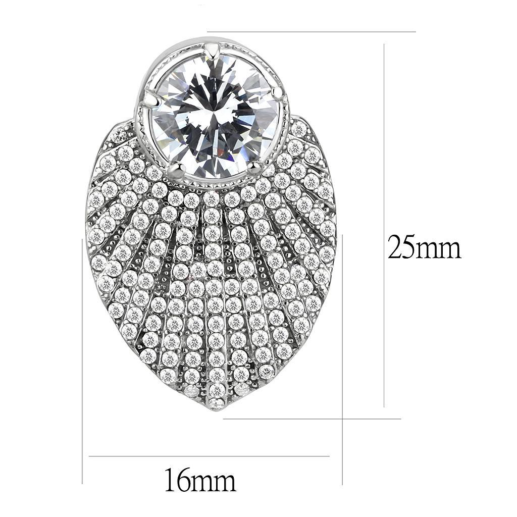 Clear CZ Stainless Steel Earrings