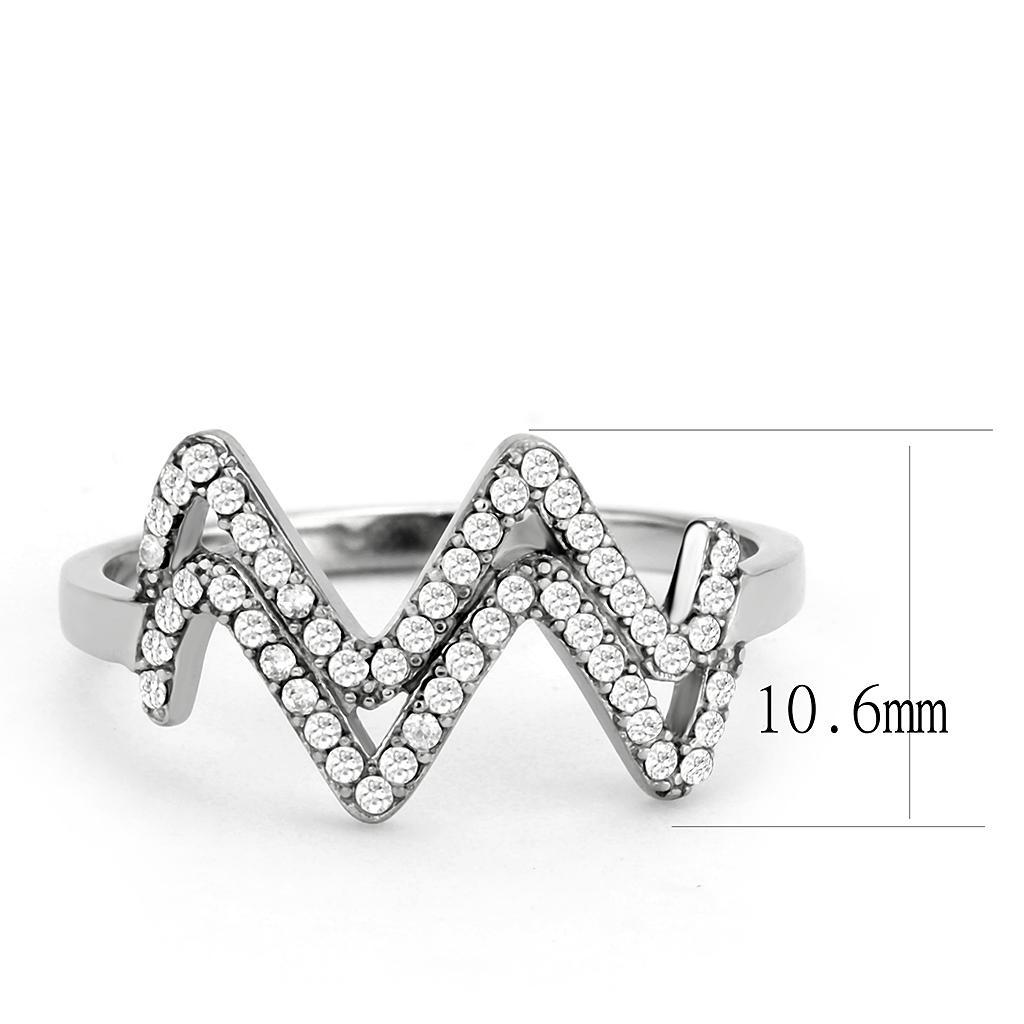 Stainless Steel Ring with Clear AAA Grade CZ Stone