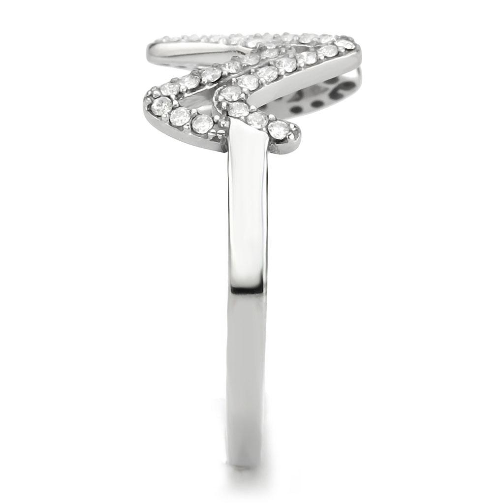 Stainless Steel Ring with Clear AAA Grade CZ Stone