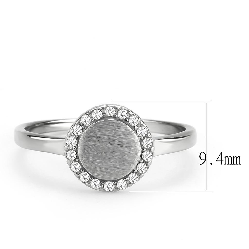 Stainless Steel Ring with Clear AAA Grade CZ Stone