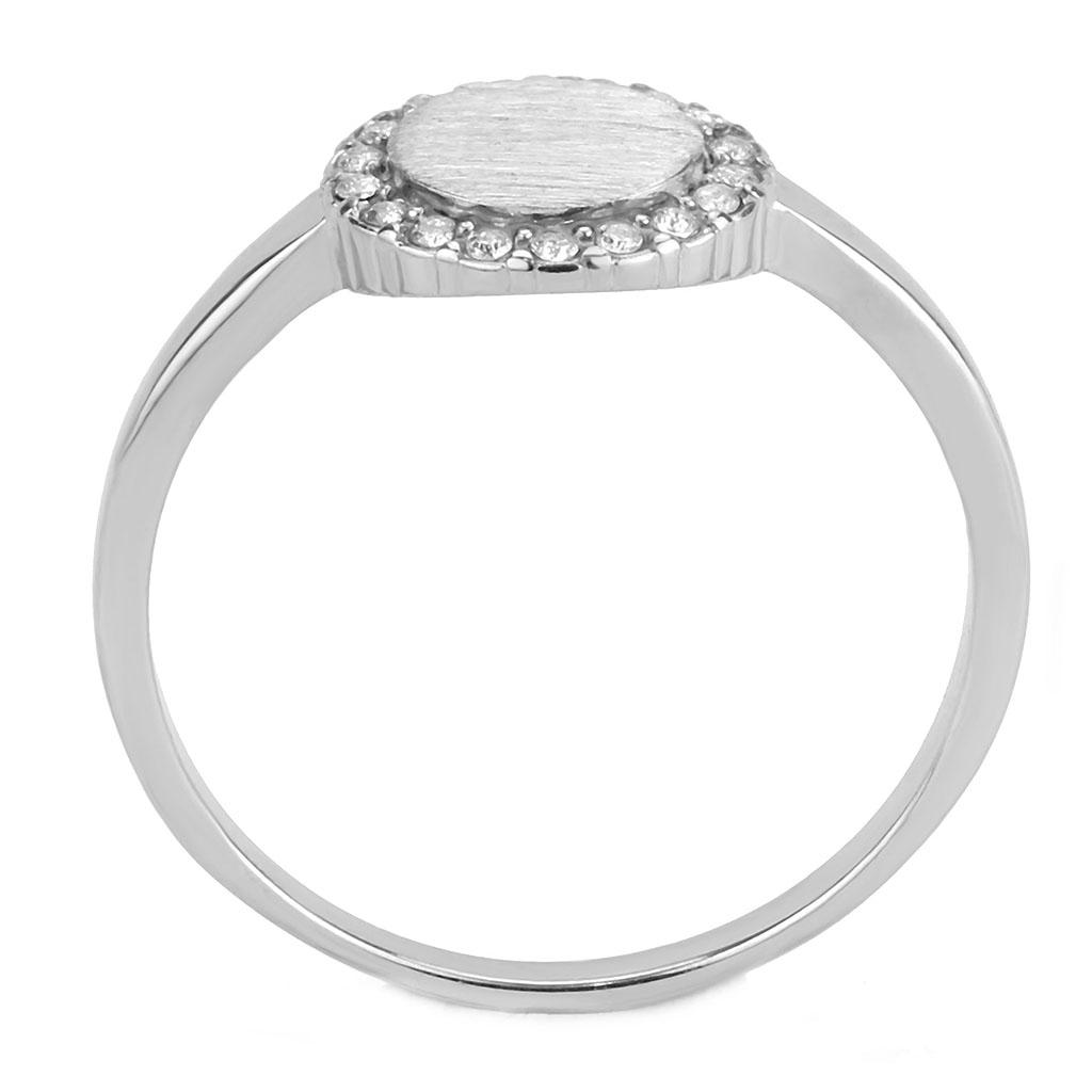 Stainless Steel Ring with Clear AAA Grade CZ Stone