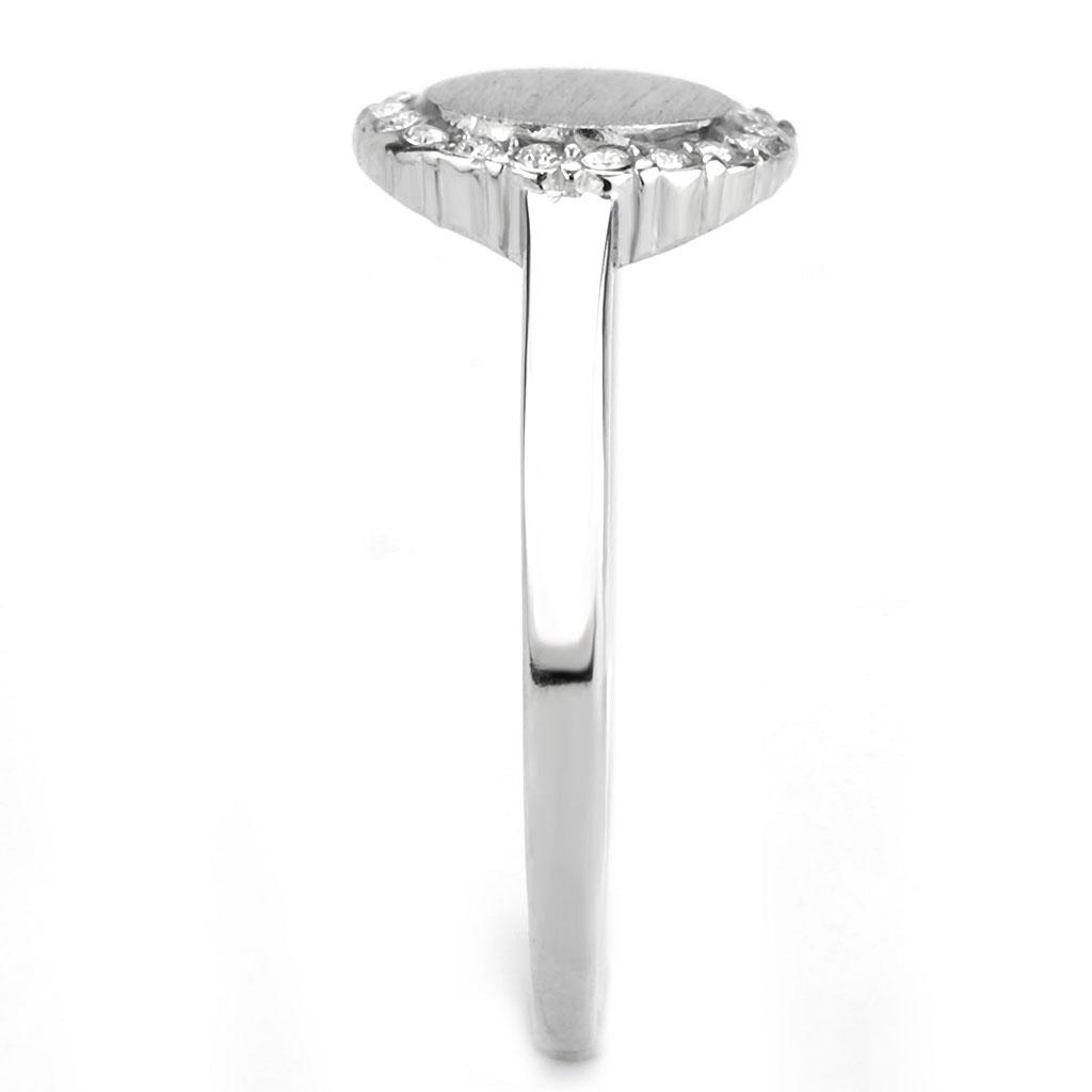 Stainless Steel Ring with Clear AAA Grade CZ Stone