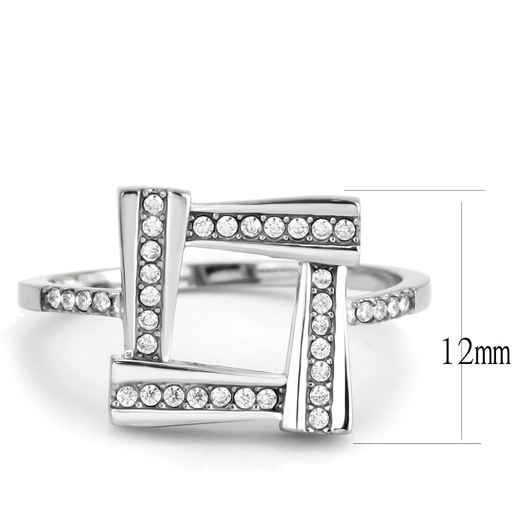 Stainless Steel Ring with Clear AAA Grade CZ Stone