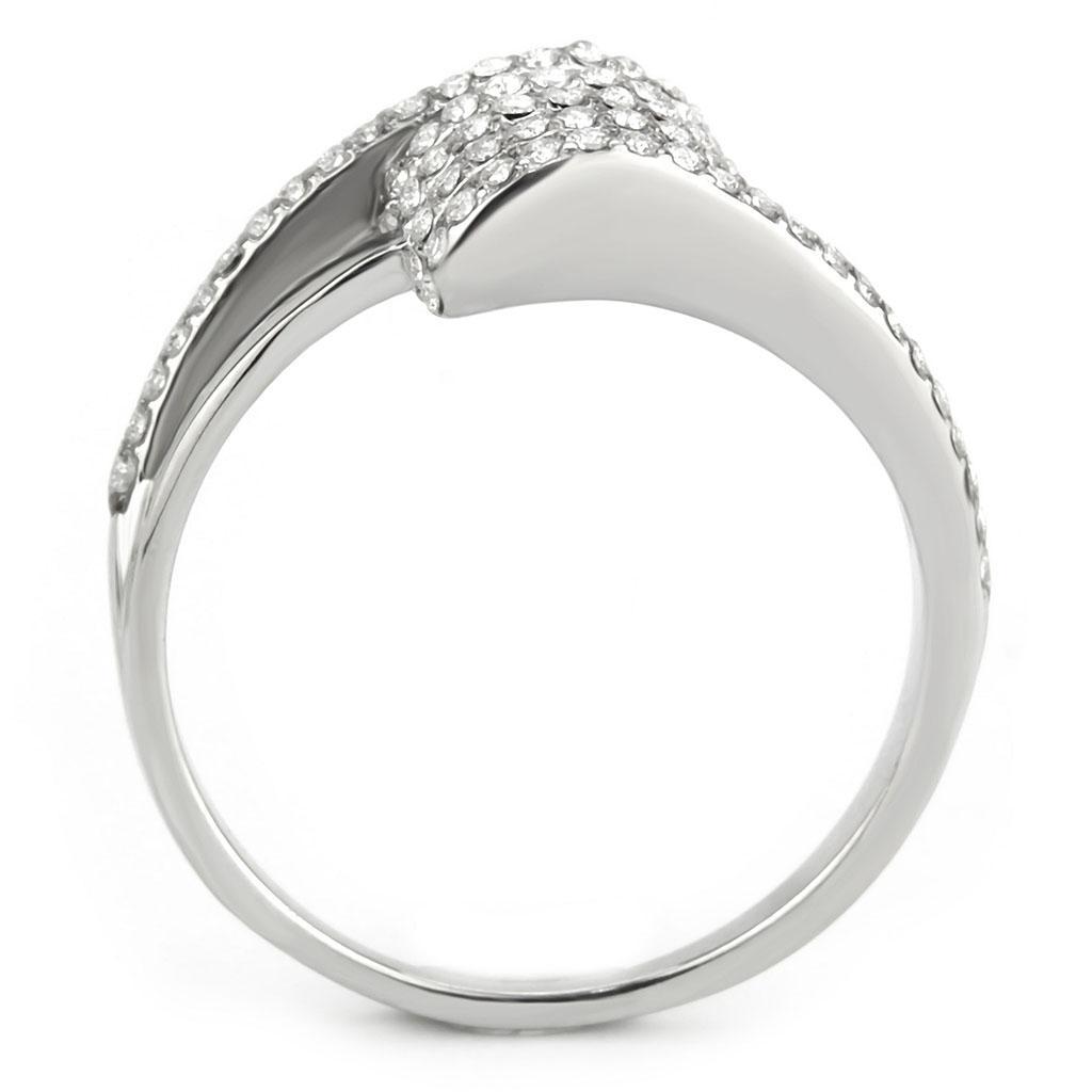 Stainless Steel Ring with Clear AAA Grade CZ Stone