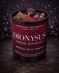 Dionysus Crystal Candle | Joy & Release Spell Candle