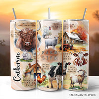 Agricultural Dream 20oz Personalized Tumbler With Lid and Stainless Steel Straw, Farm Life Quotes Gift Cup