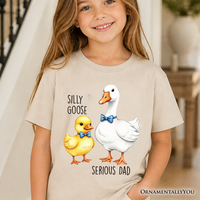 Kids Silly Goose Serious Dad Tie T-Shirt, Cute Duo Youth Tee