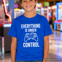 Kids Everything Is Under Control Gamer T-Shirt, Funny Youth Video Game Controller Tee