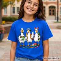 Kids Goose Back to School T-Shirt, Cute Youth Student Classroom Tee