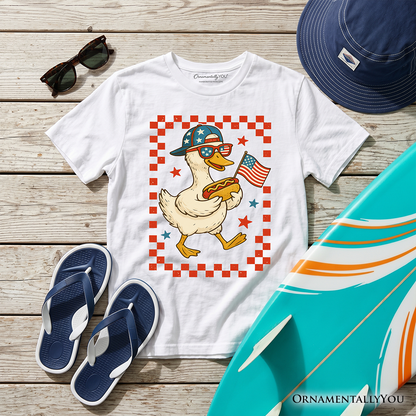 Kids 4th of July Patriotic Duck T-Shirt, Funny Youth Independence Day Tee
