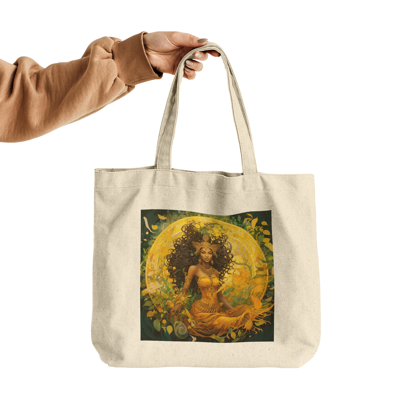 Golden_Sun_Goddess_Canvas_Tote_Bag__Bla_CottonTote_L_HandTransparent_Mockup.png_15600589