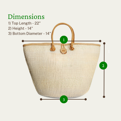 Earth Stripes Handmade Sisal Market Tote Bag
