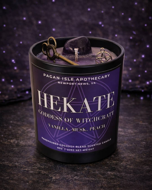 Hekate Crystal Candle | Crossroads & Witchcraft Spell Candle