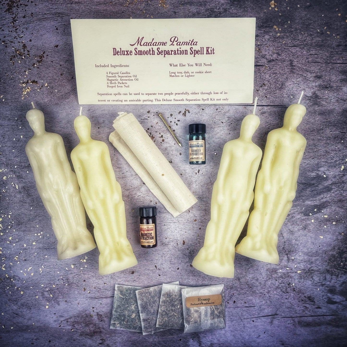 Deluxe Smooth Separation Candle Spell Kit - Male/Male | Peaceful Parting & Love Direction