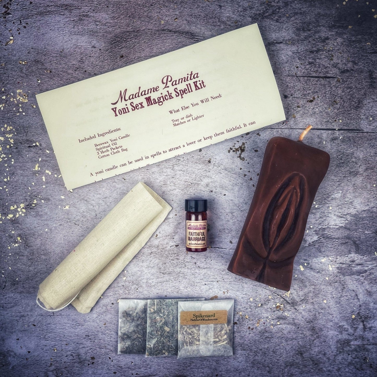 Yoni Sex Magick Candle Spell Kit - Passion, Attraction & Sexual Power