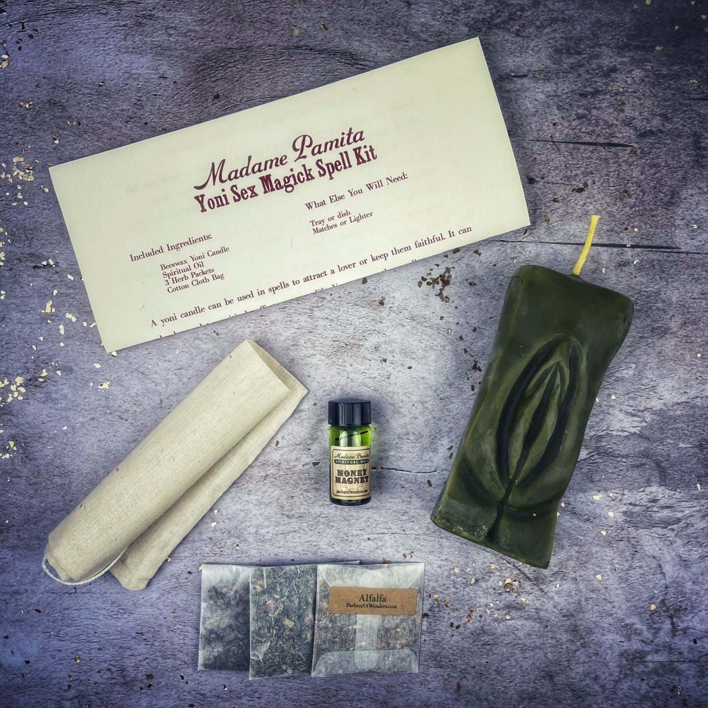 Yoni Sex Magick Candle Spell Kit - Passion, Attraction & Sexual Power