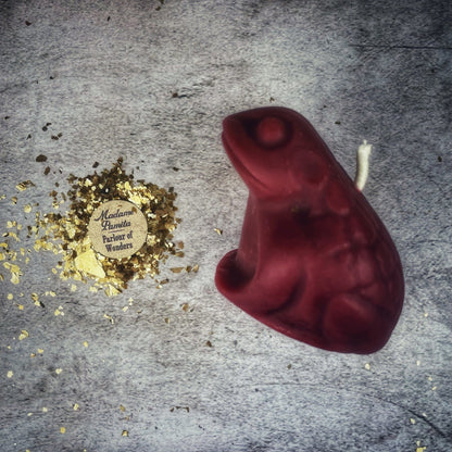Beeswax Lucky Money Frog Spell Candle - Abundance & Prosperity Magic