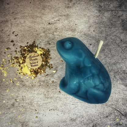 Beeswax Lucky Money Frog Spell Candle - Abundance & Prosperity Magic