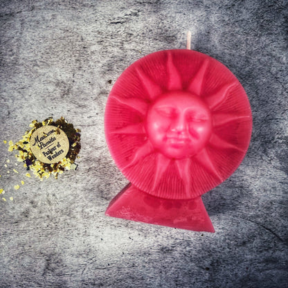 Beeswax Bright Sun Spell Candle - Success, Fame & Radiant Energy Magic