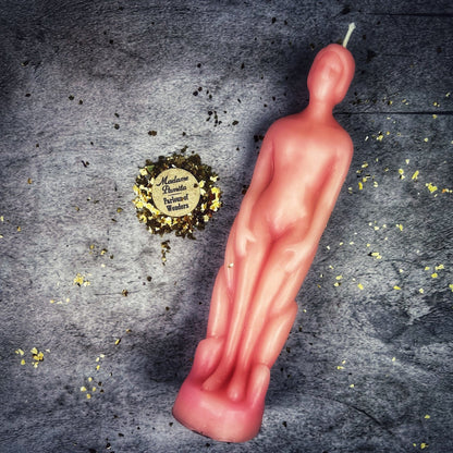 Beeswax Human Figural Spell Candle - Personal Empowerment & Intention Magic