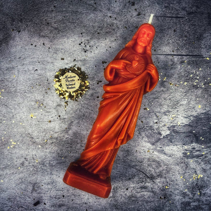 Beeswax Sacred Heart of Jesus Spell Candle - Divine Love & Miracles