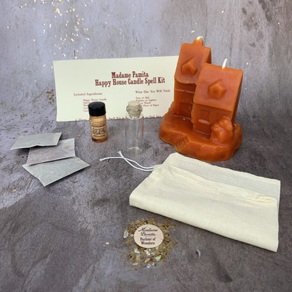 Happy House Candle Spell Kit - Home Protection, Harmony & Blessings