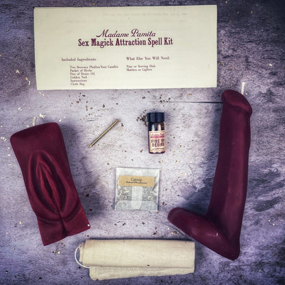 Sex Magick Candle Spell Kit - Yoni/Phallus - Passion & Attraction