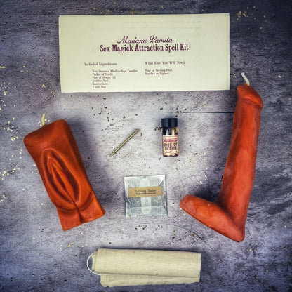 Sex Magick Candle Spell Kit - Yoni/Phallus - Passion & Attraction