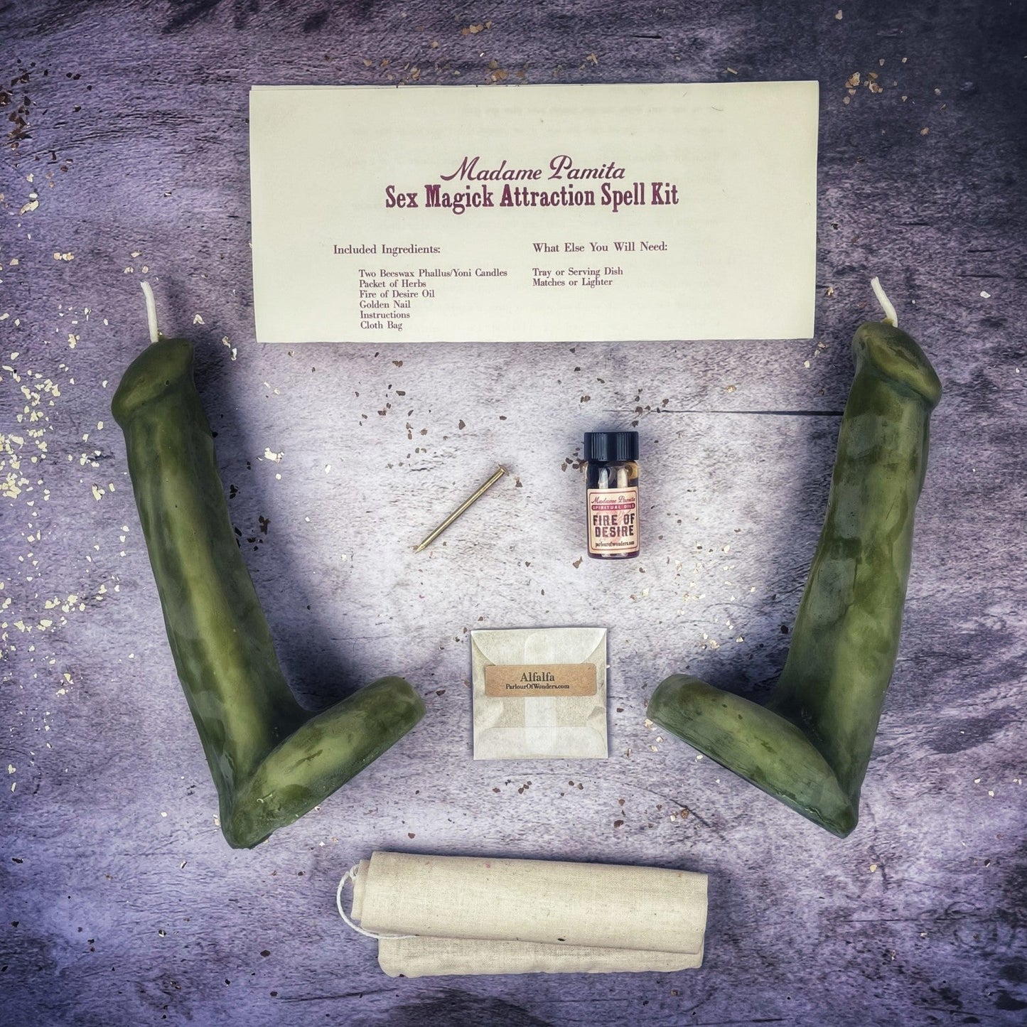 Sex Magick Candle Spell Kit - Phallus/Phallus - Passion & Desire