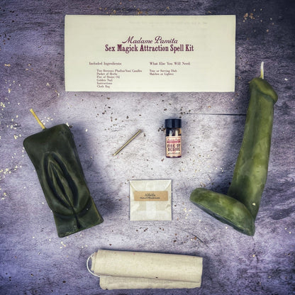 Sex Magick Candle Spell Kit - Yoni/Phallus - Passion & Attraction