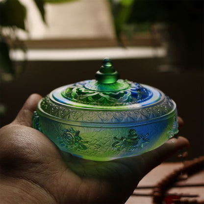 Eight Auspicious Symbols Of Colored Glaze Sculpture Pattern Incense Burner