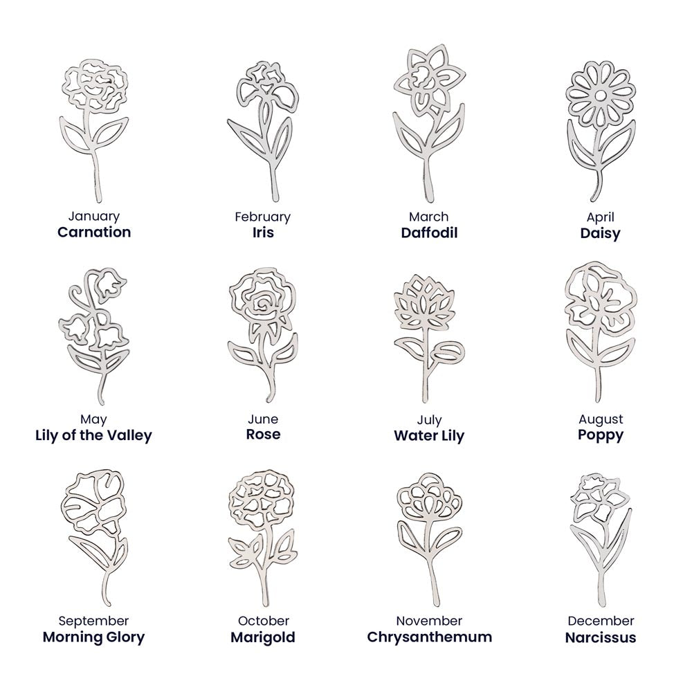 Personalized Pendant for Your Favorite or Zodiac Flower