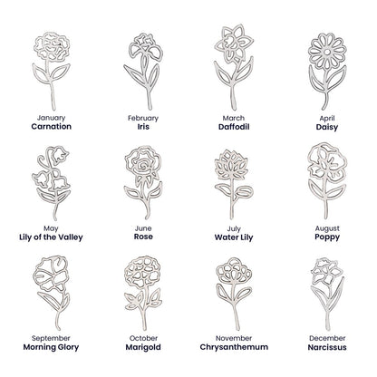 Personalized Pendant for Your Favorite or Zodiac Flower