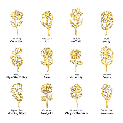 Personalized Pendant for Your Favorite or Zodiac Flower