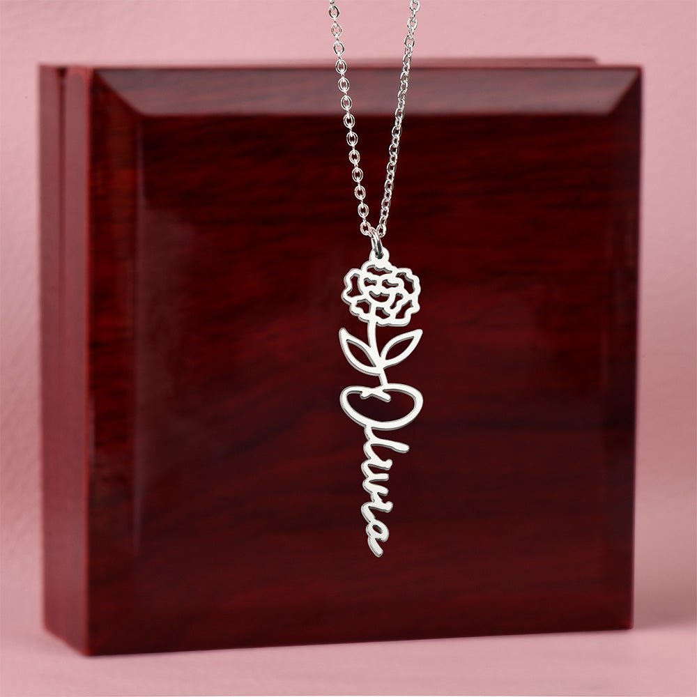 Personalized Pendant for Your Favorite or Zodiac Flower