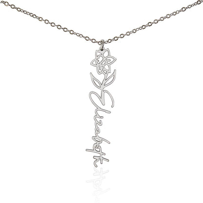 Personalized Pendant for Your Favorite or Zodiac Flower