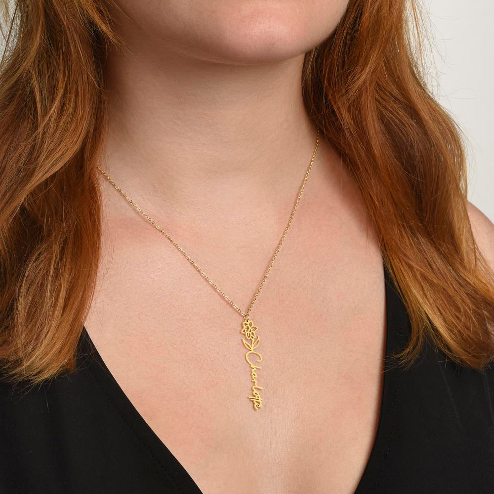Personalized Pendant for Your Favorite or Zodiac Flower