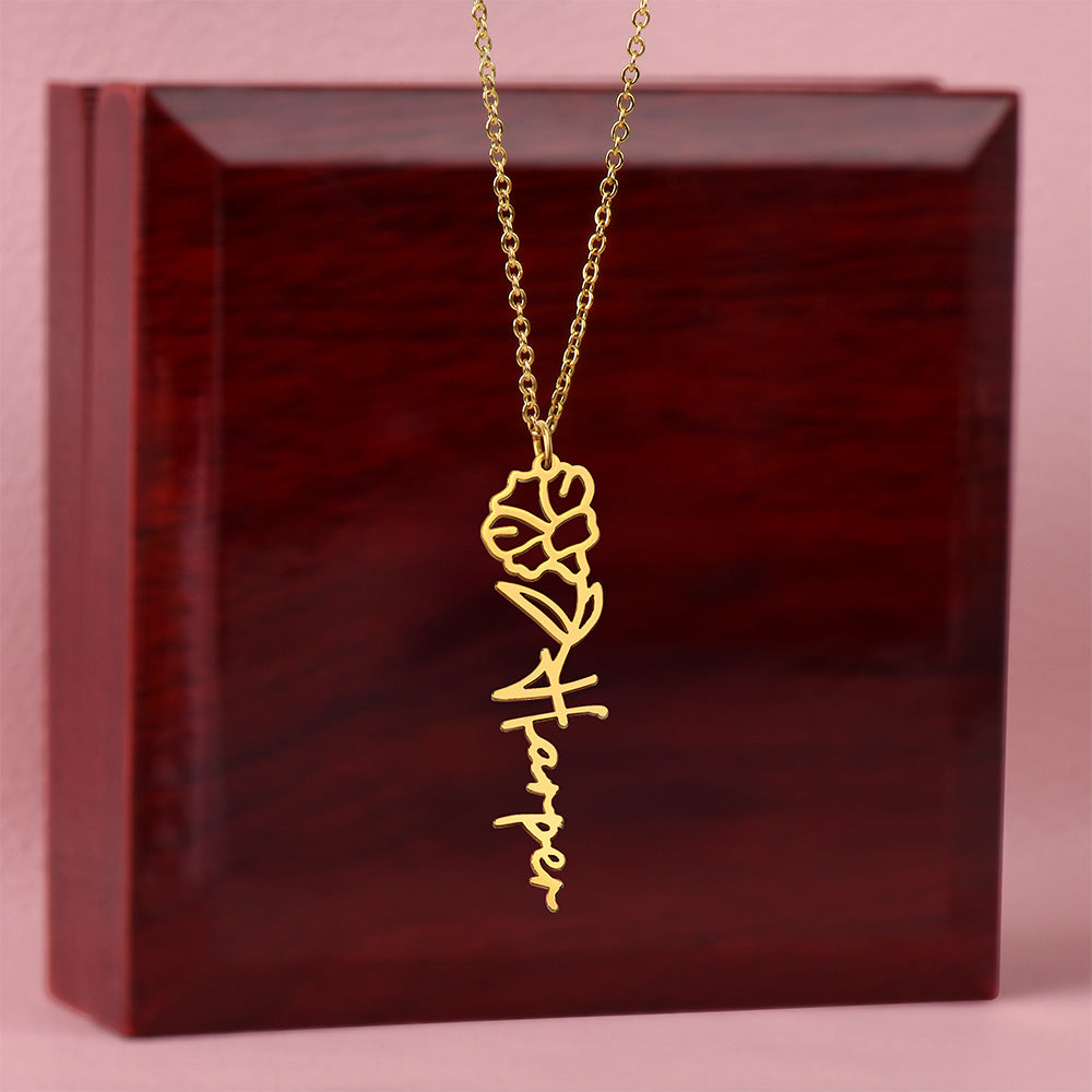 Personalized Pendant for Your Favorite or Zodiac Flower