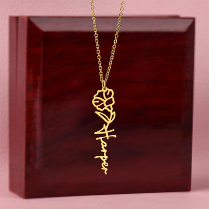 Personalized Pendant for Your Favorite or Zodiac Flower