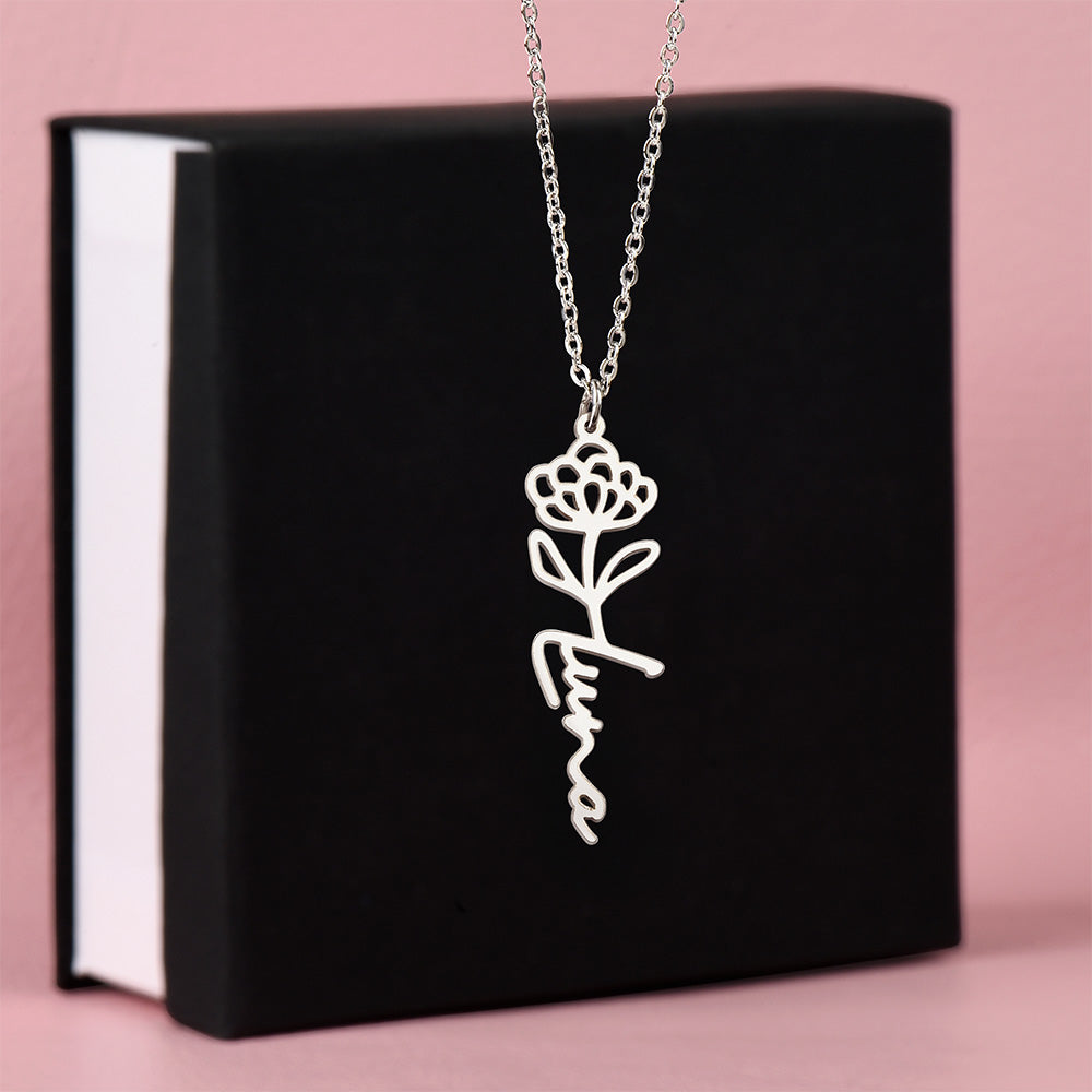 Personalized Pendant for Your Favorite or Zodiac Flower