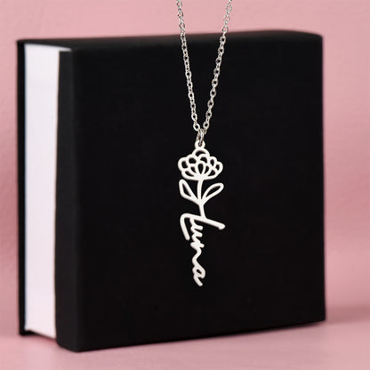 Personalized Pendant for Your Favorite or Zodiac Flower