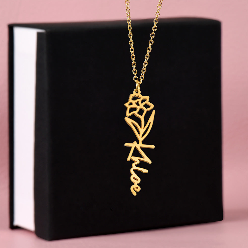Personalized Pendant for Your Favorite or Zodiac Flower