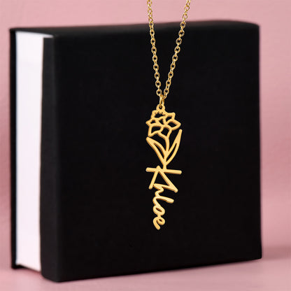 Personalized Pendant for Your Favorite or Zodiac Flower