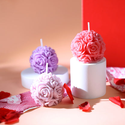 Handmade Rose Column Aromatherapy Candle